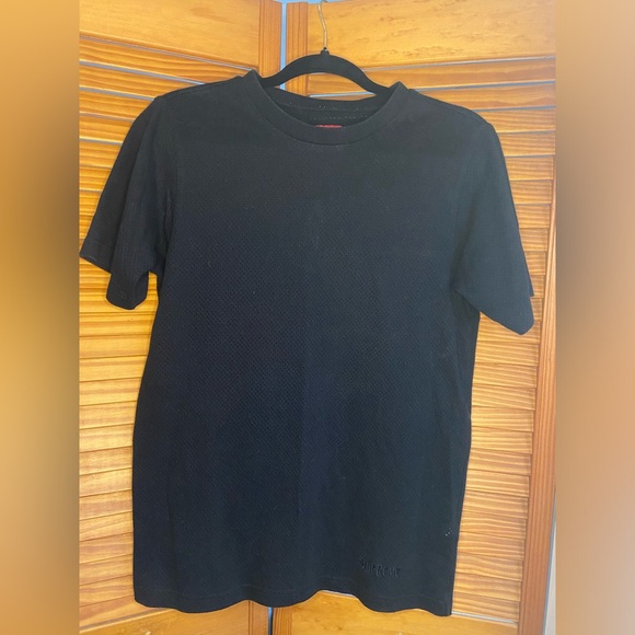 Supreme Brand Black Mesh Short Sleeve Tee with Embroidering - Picture 2 of 5